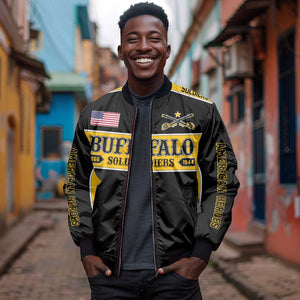 Personalised Buffalo Soldiers Sleeve Zip Bomber Jacket History of Heroes