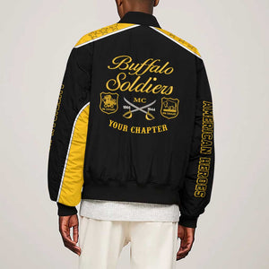 Personalised Buffalo Soldiers Sleeve Zip Bomber Jacket History of Heroes