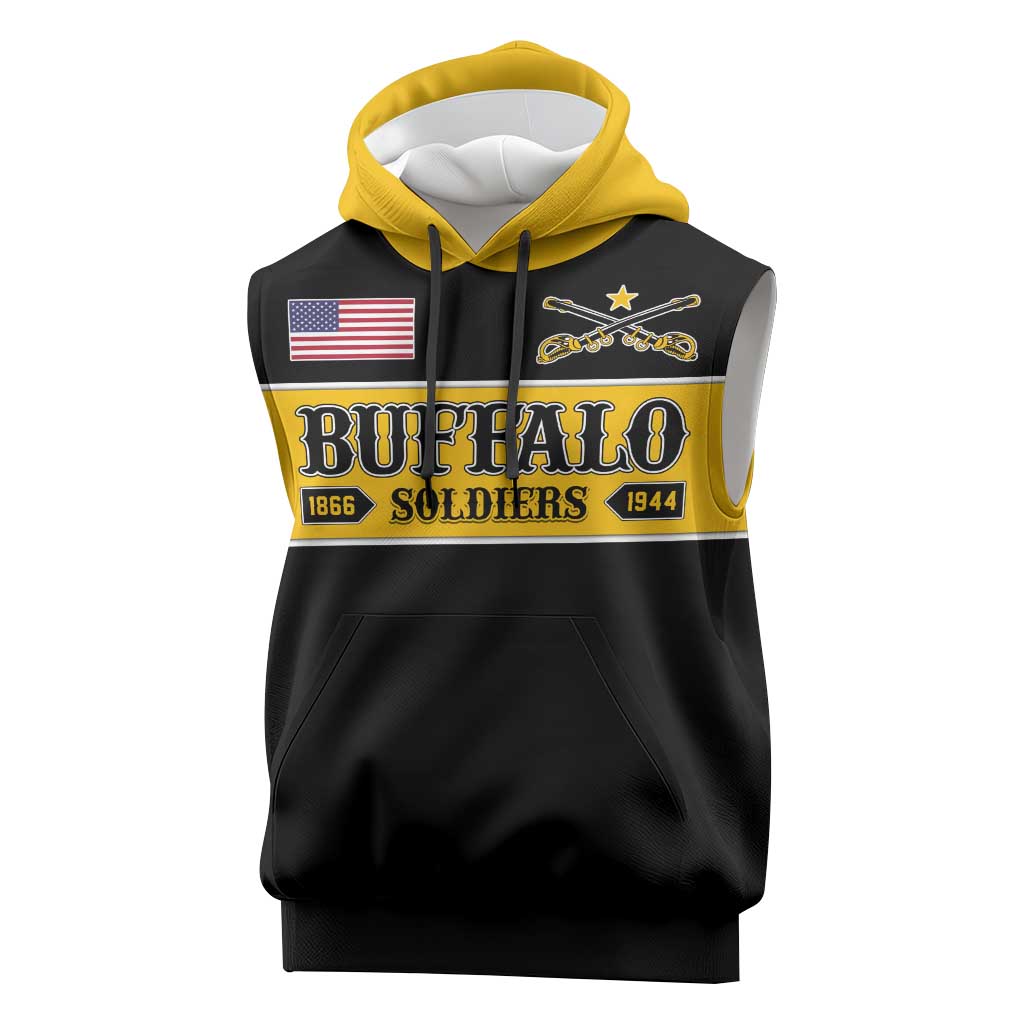 Personalised Buffalo Soldiers Sleeveless Hoodie History of Heroes - African Pride