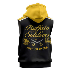 Personalised Buffalo Soldiers Sleeveless Zip Hoodie History of Heroes - African Pride