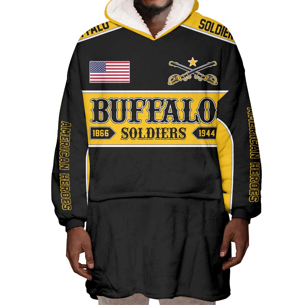 Personalised Buffalo Soldiers Wearable Blanket Hoodie History of Heroes