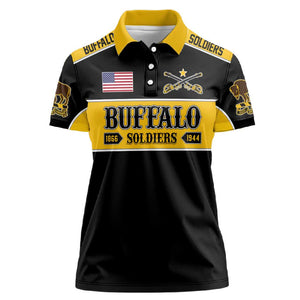 Personalised Buffalo Soldiers Women Polo Shirt History of Heroes