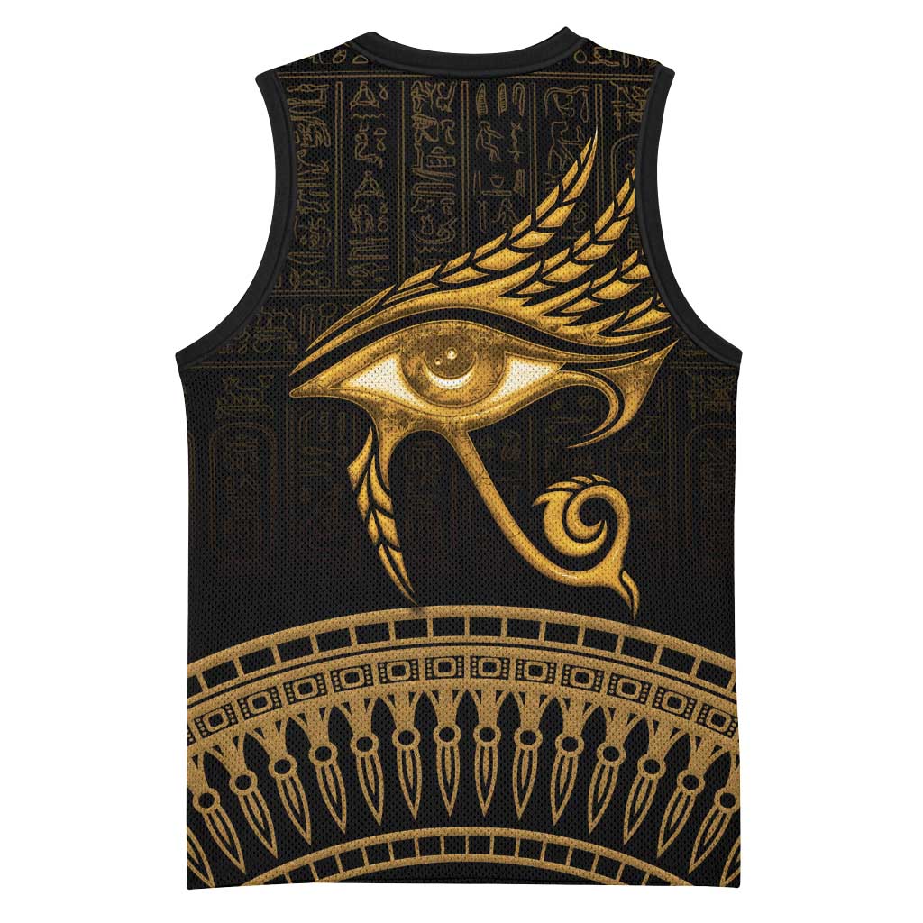 Ancient Egypt Gold Intricate Basketball Jersey Eye of Horus LT7