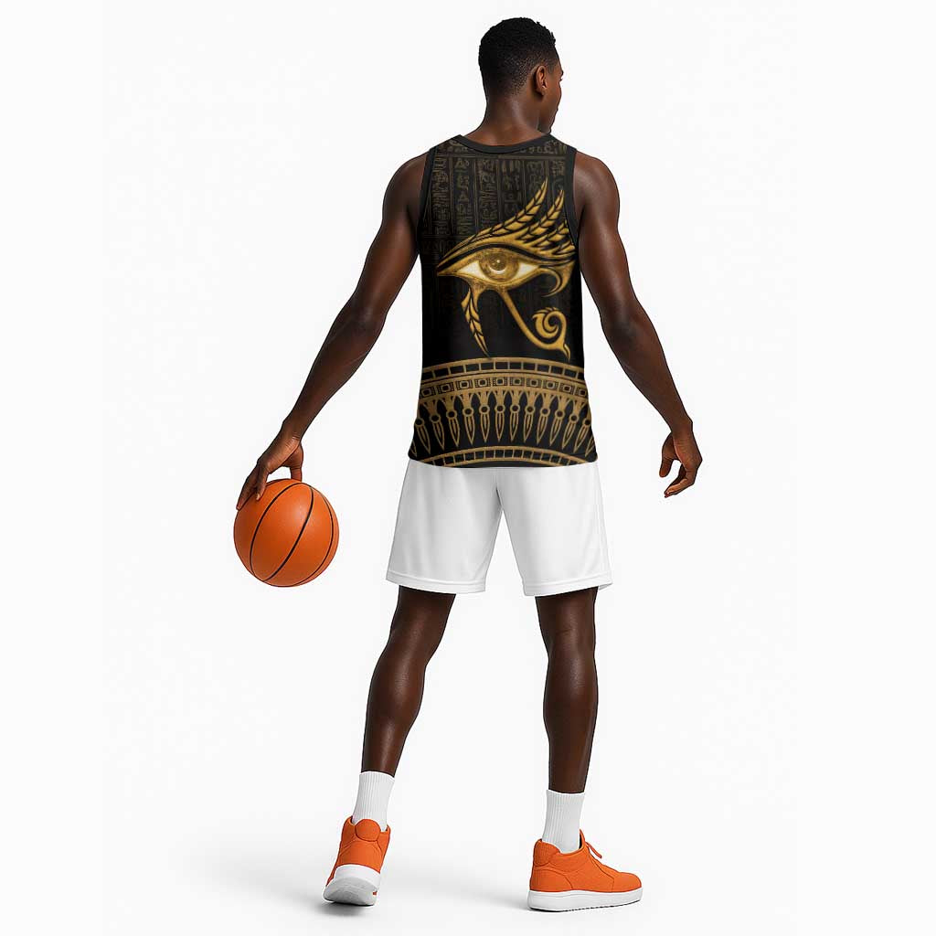 Ancient Egypt Gold Intricate Basketball Jersey Eye of Horus LT7