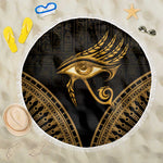 Ancient Egypt Gold Intricate Beach Blanket Eye of Horus
