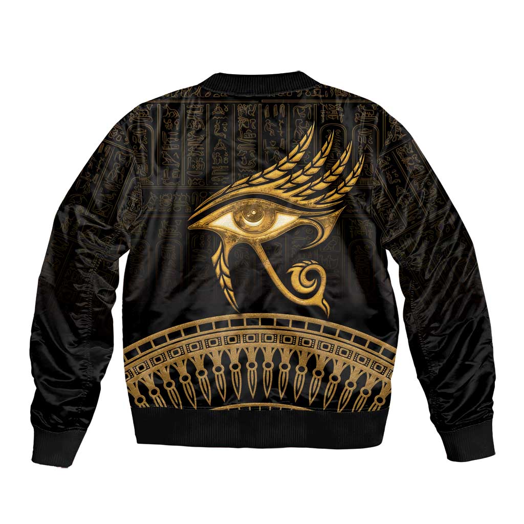 Ancient Egypt Gold Intricate Bomber Jacket Eye of Horus