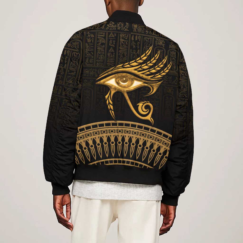 Ancient Egypt Gold Intricate Bomber Jacket Eye of Horus
