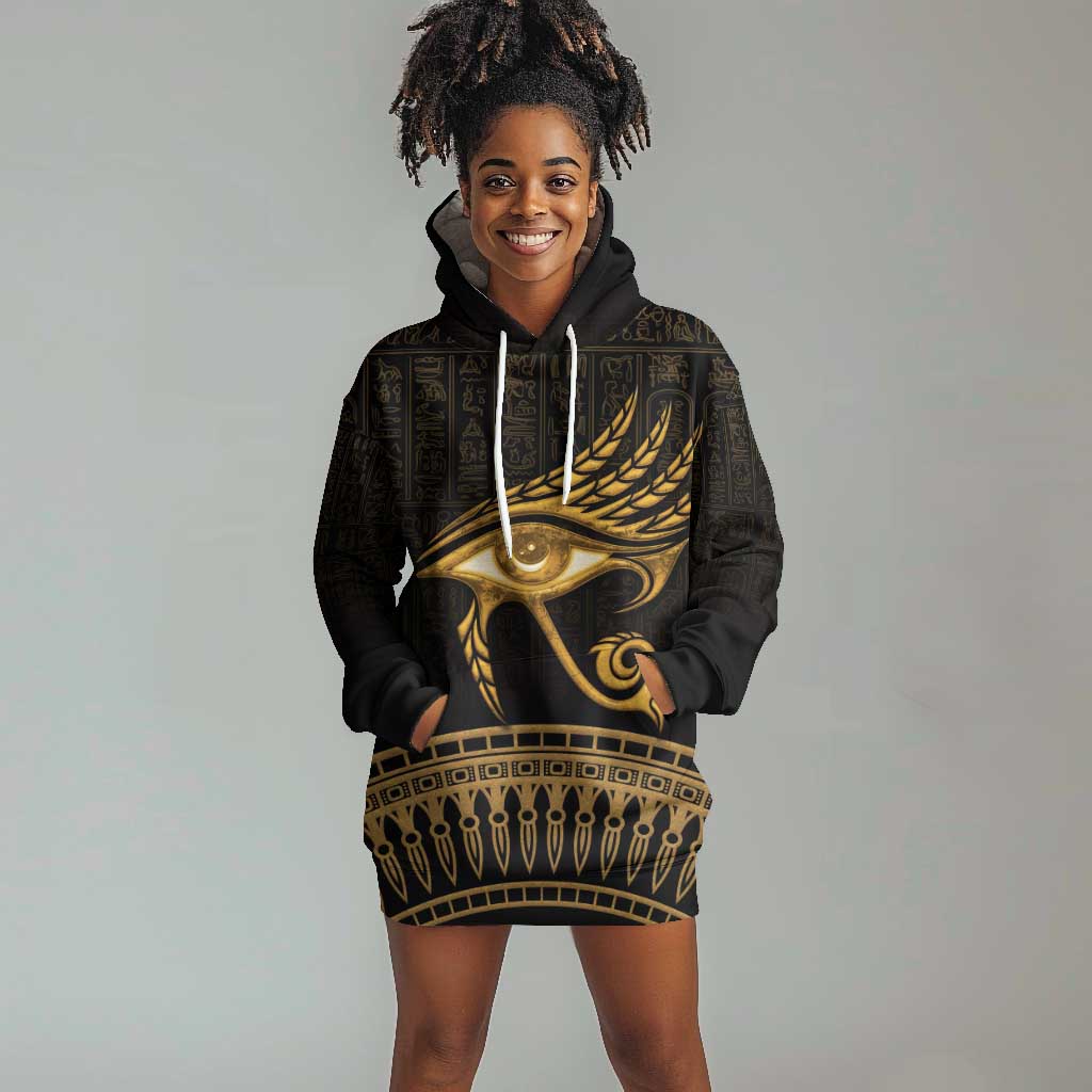 Ancient Egypt Gold Intricate Hoodie Dress Eye of Horus