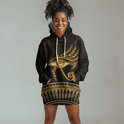 Ancient Egypt Gold Intricate Hoodie Dress Eye of Horus