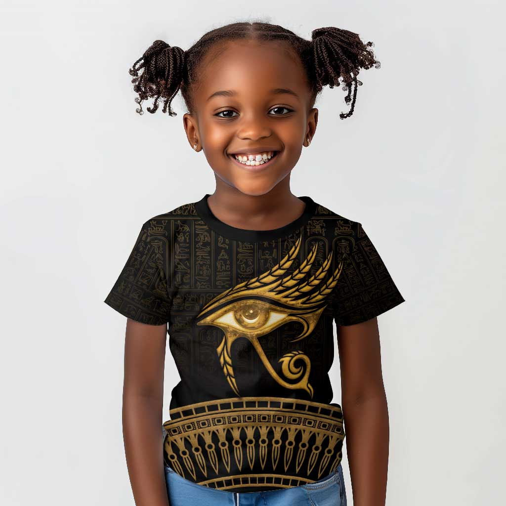 Ancient Egypt Gold Intricate Kid T shirt Eye of Horus