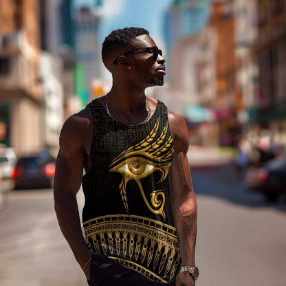Ancient Egypt Gold Intricate Men Tank Top Eye of Horus