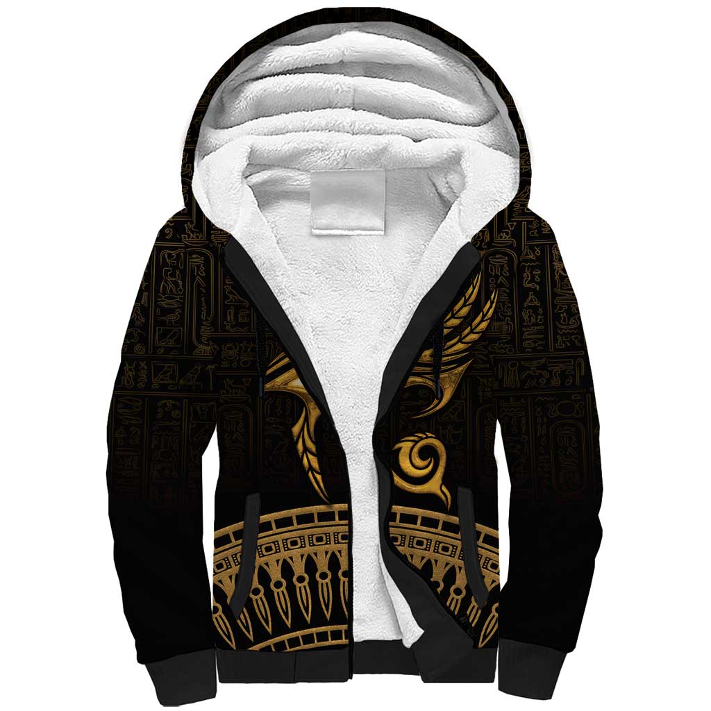 Ancient Egypt Gold Intricate Sherpa Hoodie Eye of Horus