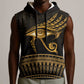 Ancient Egypt Gold Intricate Sleeveless Hoodie Eye of Horus - African Pride