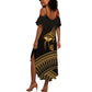 Ancient Egypt Gold Intricate Summer Maxi Dress Eye of Horus
