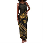 Ancient Egypt Gold Intricate Tank Maxi Dress Eye of Horus