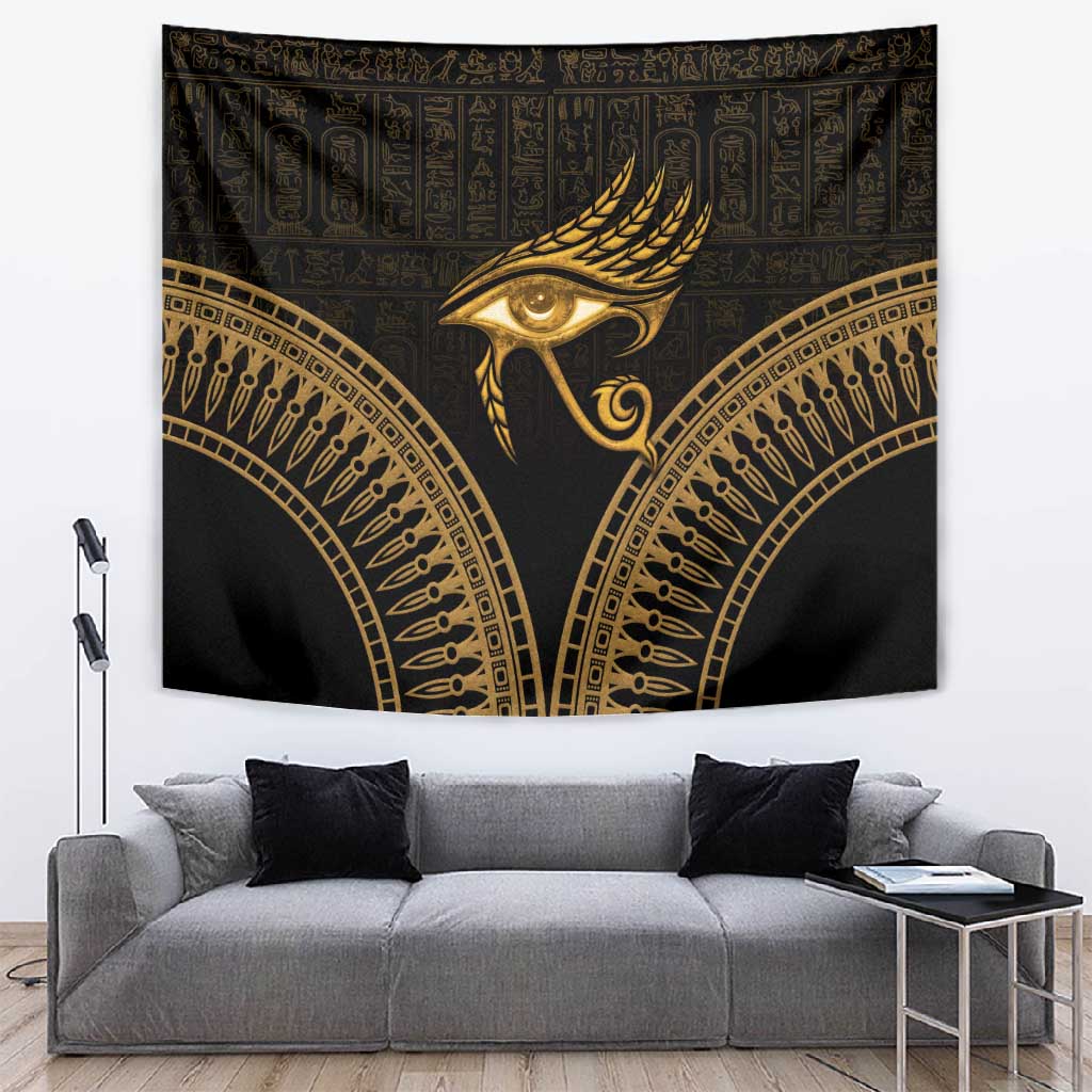 Ancient Egypt Gold Intricate Tapestry Eye of Horus