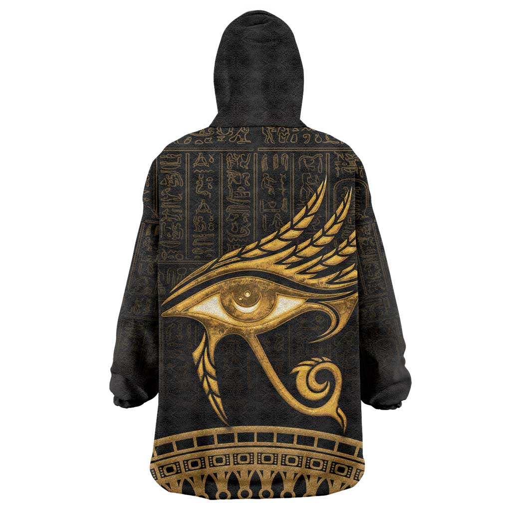 Ancient Egypt Gold Intricate Wearable Blanket Hoodie Eye of Horus