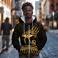 Ancient Egypt Gold Intricate Zip Hoodie Eye of Horus