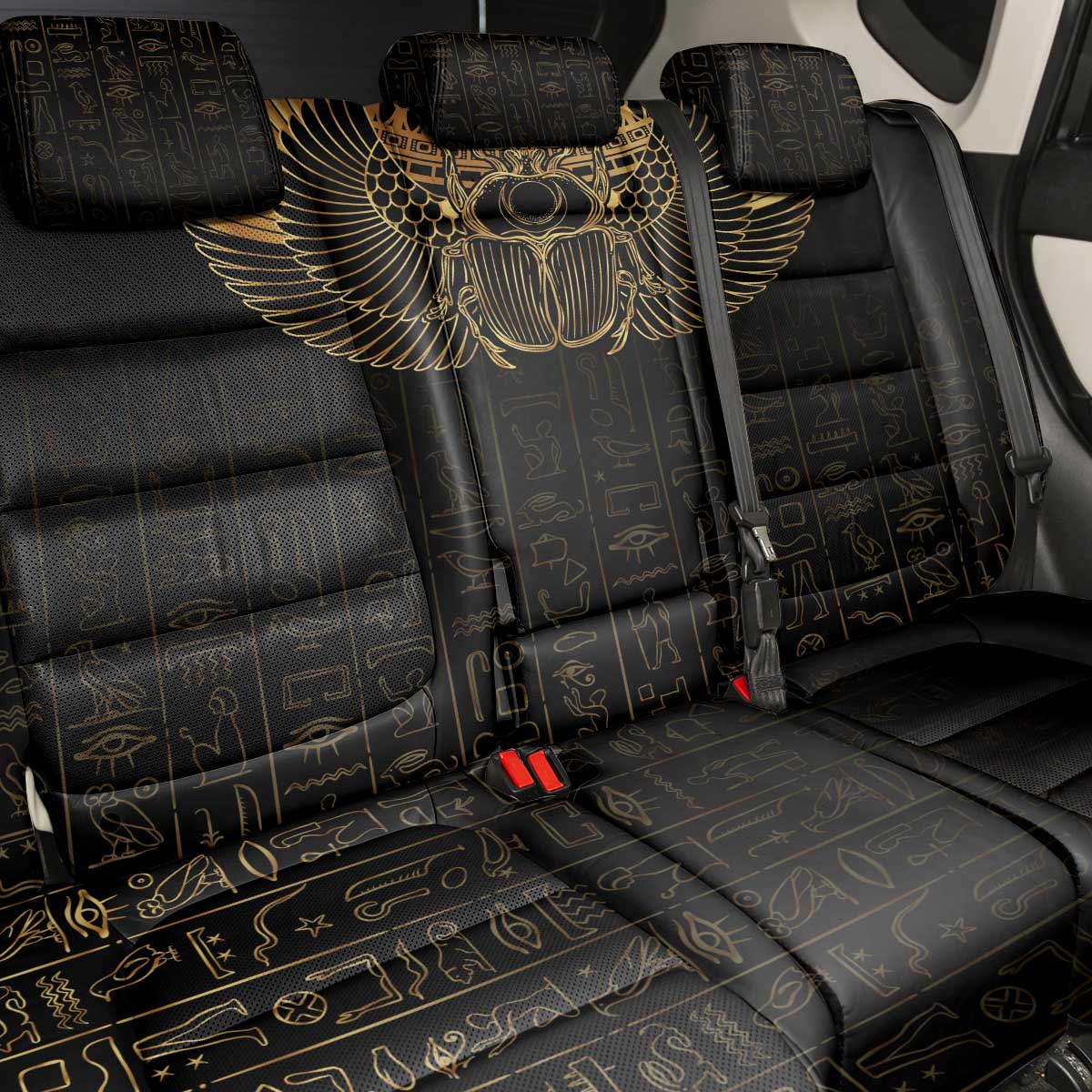 Ancient Egypt Back Car Seat Cover Black Gold Scarab