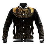 Ancient Egypt Baseball Jacket Black Gold Scarab
