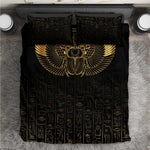 Ancient Egypt Bedding Set Black Gold Scarab