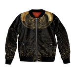 Ancient Egypt Bomber Jacket Black Gold Scarab