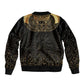 Ancient Egypt Bomber Jacket Black Gold Scarab