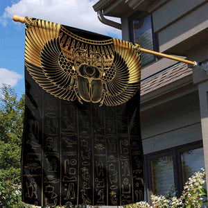 Ancient Egypt Garden Flag Black Gold Scarab