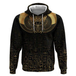 Ancient Egypt Hoodie Black Gold Scarab