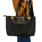 Ancient Egypt Leather Tote Bag Black Gold Scarab