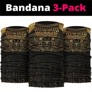 Ancient Egypt Neck Gaiter Black Gold Scarab LT7