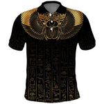 Ancient Egypt Polo Shirt Black Gold Scarab