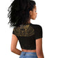 Ancient Egypt Raglan Cropped T shirt Black Gold Scarab