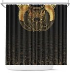 Ancient Egypt Shower Curtain Black Gold Scarab