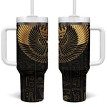 Ancient Egypt Tumbler With Handle Black Gold Scarab