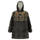 Ancient Egypt Wearable Blanket Hoodie Black Gold Scarab