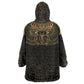 Ancient Egypt Wearable Blanket Hoodie Black Gold Scarab