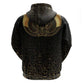 Ancient Egypt Zip Hoodie Black Gold Scarab