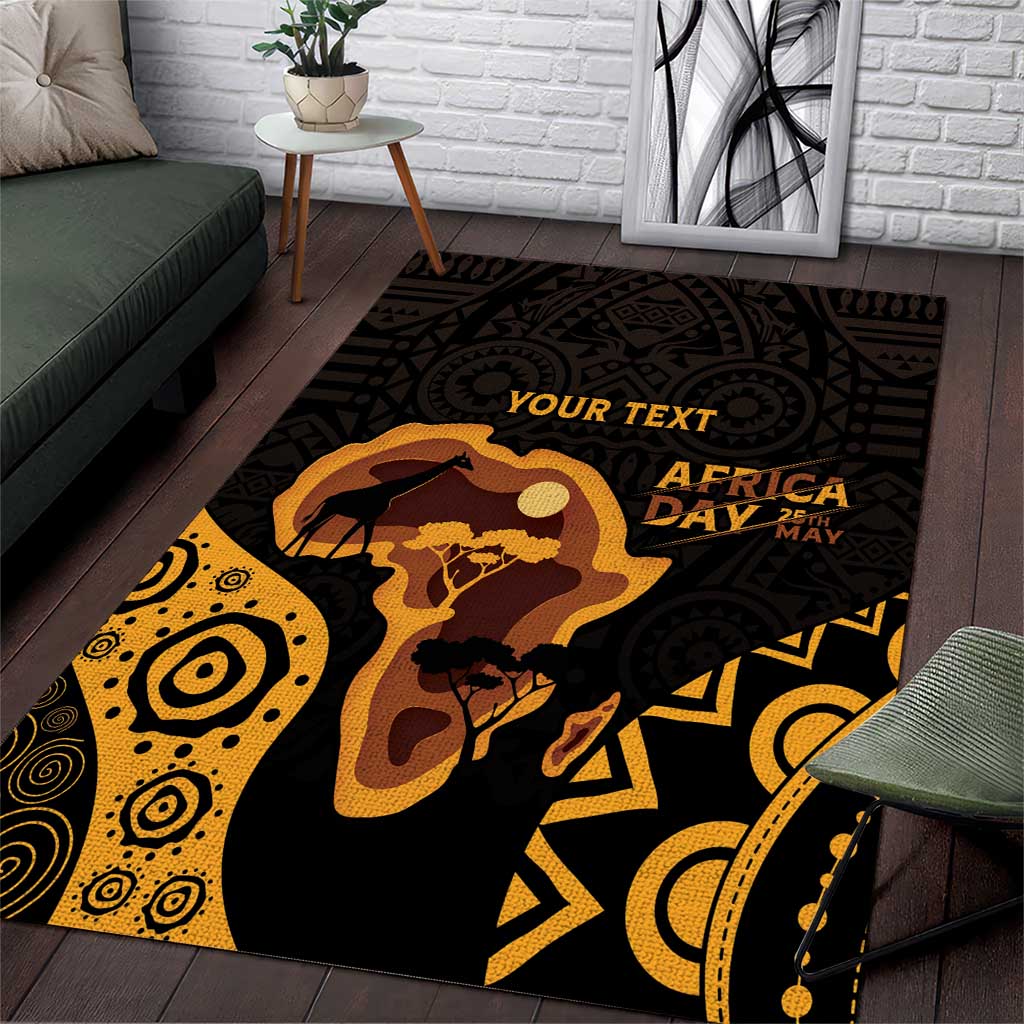 Africa Day Personalized Area Rug Ethnic Retro Style