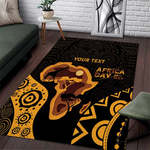 Africa Day Personalized Area Rug Ethnic Retro Style