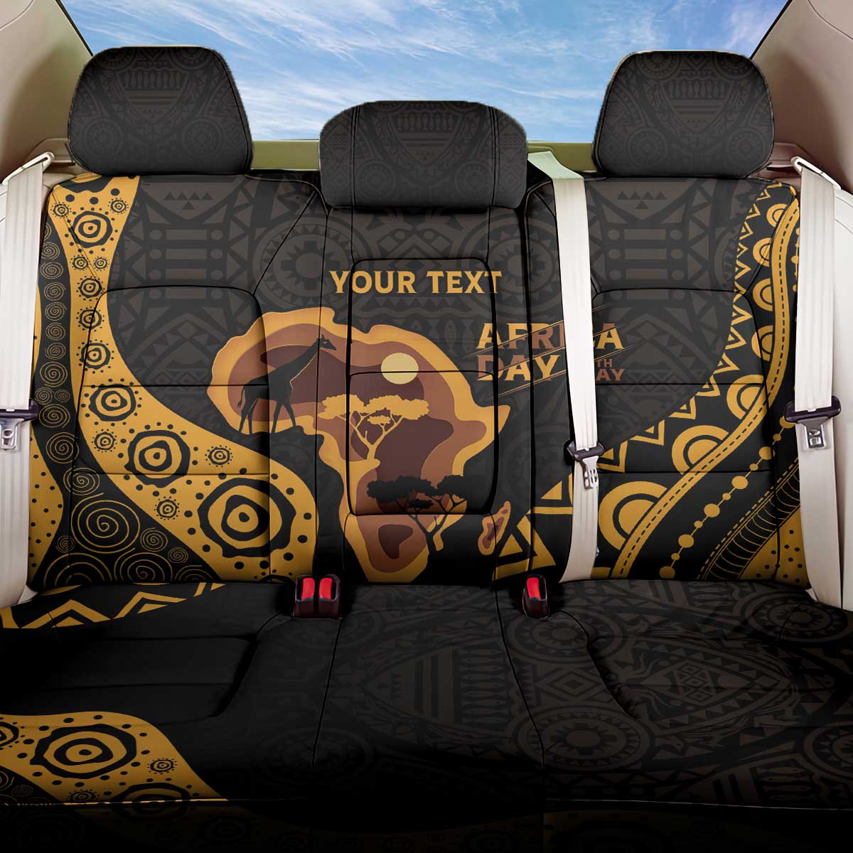 Africa Day Personalized Back Car Seat Cover Ethnic Retro Style