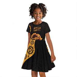 Africa Day Personalized Kid Short Sleeve Dress Ethnic Retro Style