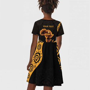 Africa Day Personalized Kid Short Sleeve Dress Ethnic Retro Style