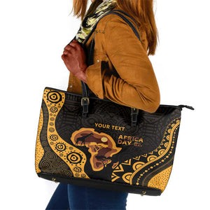 Africa Day Personalized Leather Tote Bag Ethnic Retro Style