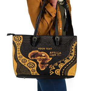 Africa Day Personalized Leather Tote Bag Ethnic Retro Style