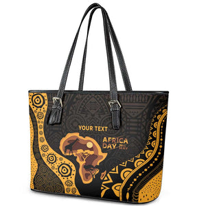 Africa Day Personalized Leather Tote Bag Ethnic Retro Style