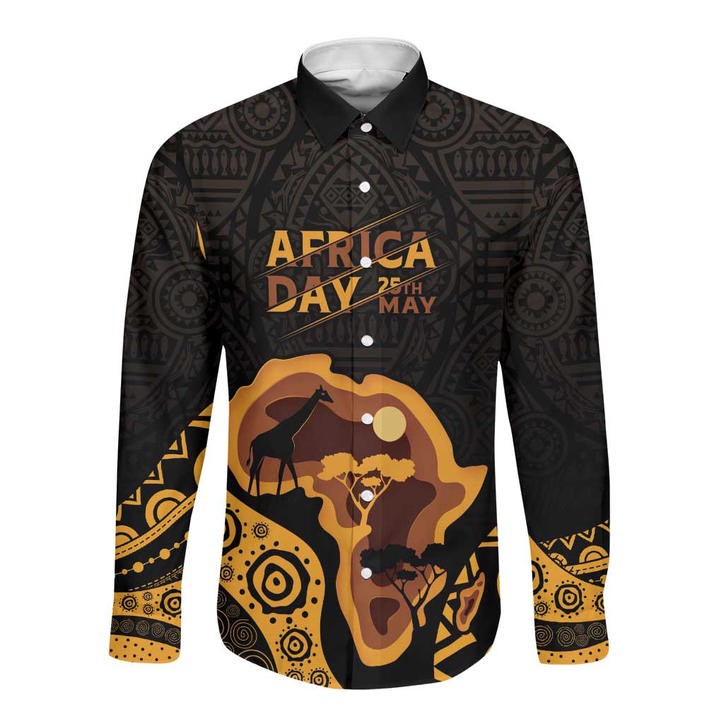 Africa Day Personalized Long Sleeve Button Shirt Ethnic Retro Style