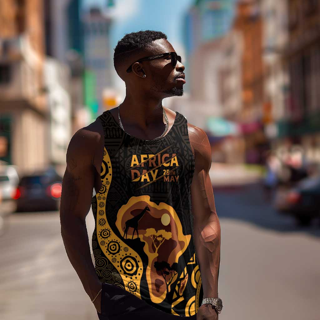 Africa Day Personalized Men Tank Top Ethnic Retro Style