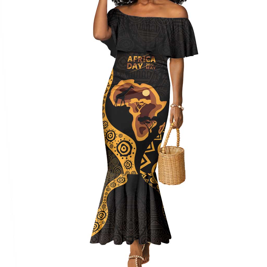 Africa Day Personalized Mermaid Dress Ethnic Retro Style