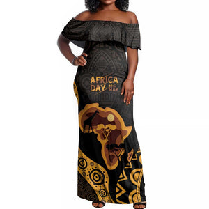 Africa Day Personalized Off Shoulder Maxi Dress Ethnic Retro Style